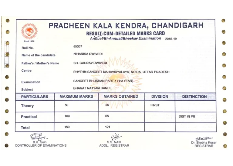 Certificate of 1st Year