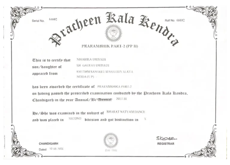 Certificate of 2nd Year