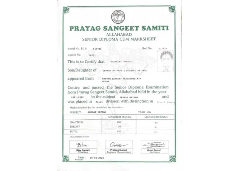 Certificate of 4th Year