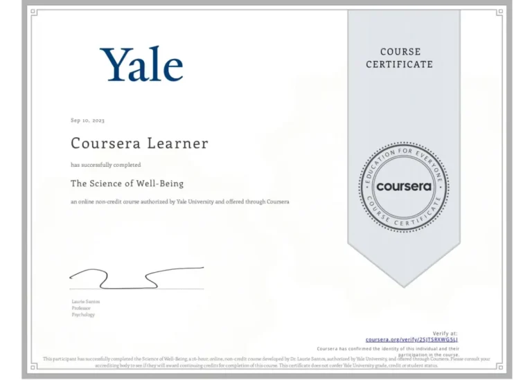 Science of wellbeing coursera